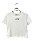 MIU MIUミュウミュウ）の古着「ロゴ クロップド Tシャツ」｜ホワイト