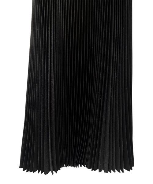 PRADA（プラダ）PRADA (プラダ) リブロゴ プリーツスカート ブラック サイズ:36の古着・服飾アイテム