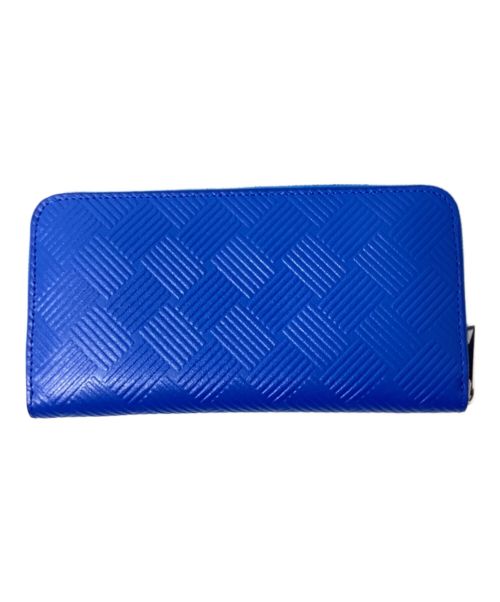 BOTTEGA VENETA（ボッテガベネタ）BOTTEGA VENETA (ボッテガベネタ) 型押しカーフスキン長財布 ブルーの古着・服飾アイテム