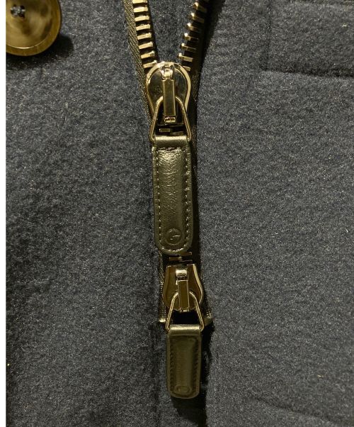GIORGIO ARMANI（ジョルジオアルマーニ）GIORGIO ARMANI (ジョルジョアルマーニ) フーデットカシミアメルトンコート ブルー サイズ:Lの古着・服飾アイテム