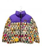 GUCCI×THE NORTH FACEグッチ×ザノースフェイス）の古着「フラワーロゴ総柄ダウンジャケット」｜パープル