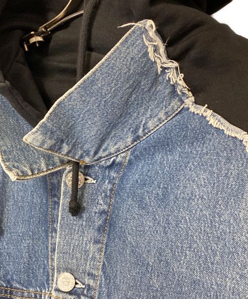VETEMENTS（ヴェトモン）VETEMENTS (ヴェトモン) Artisanal Hooded Denim Jacket インディゴ サイズ:Sの古着・服飾アイテム