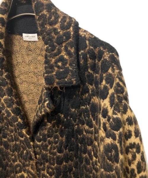 Saint Laurent Paris（サンローランパリ）Saint Laurent Paris (サンローランパリ) レオパードニットコート ブラウン サイズ:XSの古着・服飾アイテム