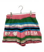 MSGMエムエスジーエム）の古着「ハートニットショートパンツ」｜マルチカラー
