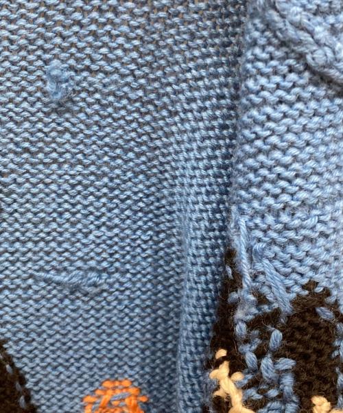 EVISU（エヴィス）EVISU (エヴィス) カウチンニットカーディガン レッド×ブルー サイズ:40の古着・服飾アイテム