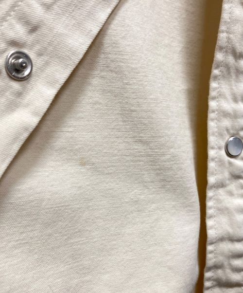 CELINE（セリーヌ）CELINE (セリーヌ) デニム切替ウエスタンシャツ アイボリー×インディゴ サイズ:XSの古着・服飾アイテム