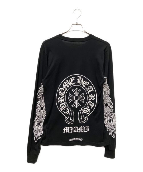 CHROME HEARTS（クロムハーツ）CHROME HEARTS (クロムハーツ) マイアミホースシュープリントロングスリーブカットソー ブラック サイズ:Mの古着・服飾アイテム