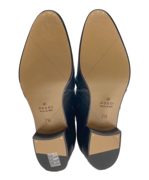 GUCCI（グッチ）GUCCI (グッチ) バックル レザー アンクルブーツ ブラック サイズ:7 1/2の古着・服飾アイテム