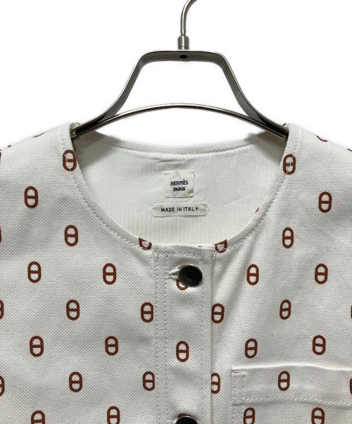 HERMES（エルメス）HERMES (エルメス) シェーヌダンクル総柄ワンピース アイボリー サイズ:36 未使用品の古着・服飾アイテム