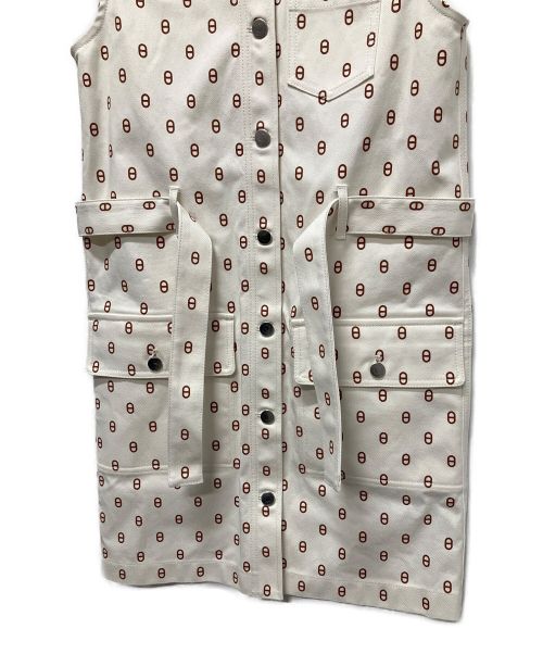 HERMES（エルメス）HERMES (エルメス) シェーヌダンクル総柄ワンピース アイボリー サイズ:36 未使用品の古着・服飾アイテム