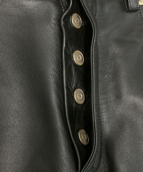 LOEWE（ロエベ）LOEWE (ロエベ) レザーパンツ ブラック サイズ:46の古着・服飾アイテム