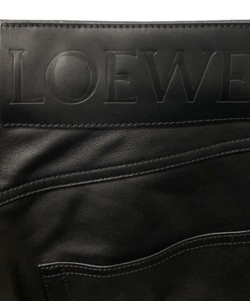 LOEWE（ロエベ）LOEWE (ロエベ) レザーパンツ ブラック サイズ:46の古着・服飾アイテム