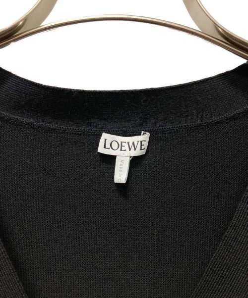 LOEWE（ロエベ）LOEWE (ロエベ) アナグラムミニエンブロイダリーカーディガン ブラック サイズ:Sの古着・服飾アイテム