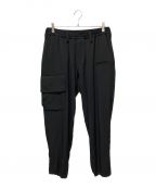 Yohji Yamamoto pour hommeヨウジヤマモト プールオム）の古着「RE GABARDINE Z-RIB FLAP P PANTS」｜ブラック