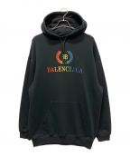BALENCIAGAバレンシアガ）の古着「レインボーBBロゴプルオーバーパーカー」｜ブラック