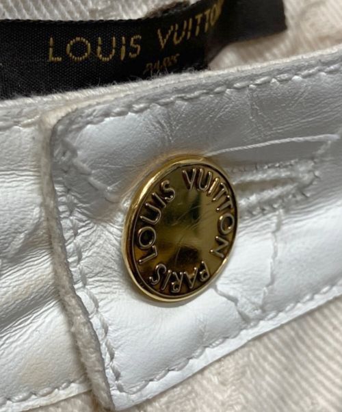 LOUIS VUITTON（ルイ ヴィトン）LOUIS VUITTON (ルイ ヴィトン) モノグラムデニムパンツ ホワイト サイズ:36の古着・服飾アイテム