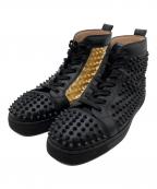 Christian Louboutinクリスチャン・ルブタン）の古着「LOUIS SPIKESスニーカー」｜ブラック×ゴールド
