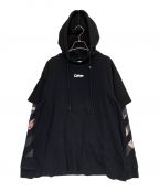 OFFWHITEオフホワイト）の古着「CARAVAG ARROW DOUBLE TEE HOOD」｜ブラック