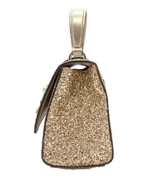 JIMMY CHOO（ジミーチュウ）JIMMY CHOO (ジミーチュウ) グリッターショルダーバッグ シャンパンゴールドの古着・服飾アイテム