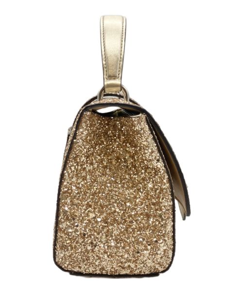 JIMMY CHOO（ジミーチュウ）JIMMY CHOO (ジミーチュウ) グリッターショルダーバッグ シャンパンゴールドの古着・服飾アイテム