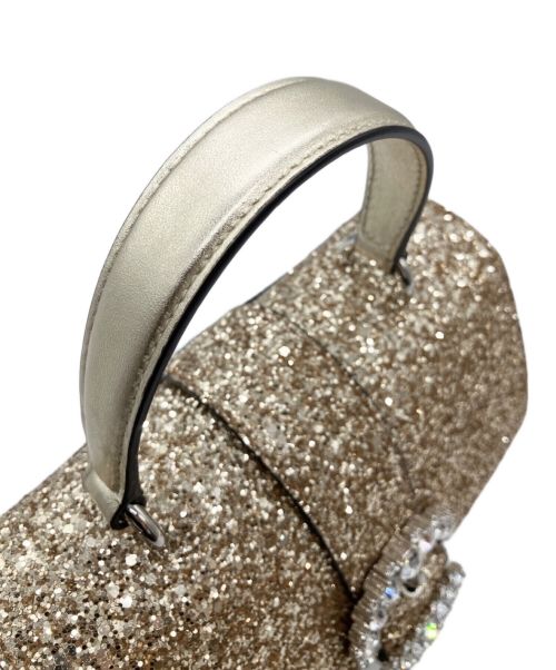 JIMMY CHOO（ジミーチュウ）JIMMY CHOO (ジミーチュウ) グリッターショルダーバッグ シャンパンゴールドの古着・服飾アイテム