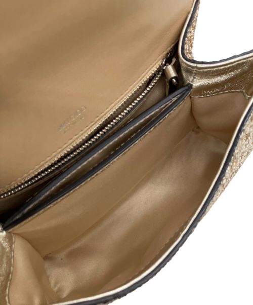 JIMMY CHOO（ジミーチュウ）JIMMY CHOO (ジミーチュウ) グリッターショルダーバッグ シャンパンゴールドの古着・服飾アイテム