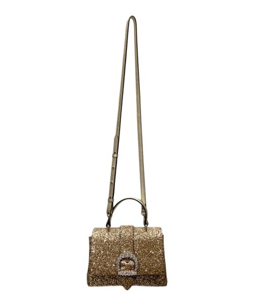 JIMMY CHOO（ジミーチュウ）JIMMY CHOO (ジミーチュウ) グリッターショルダーバッグ シャンパンゴールドの古着・服飾アイテム