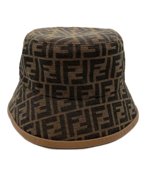 FENDI（フェンディ）FENDI (フェンディ) FFジャカードファブリック バケットハット ブラウン サイズ:Mの古着・服飾アイテム