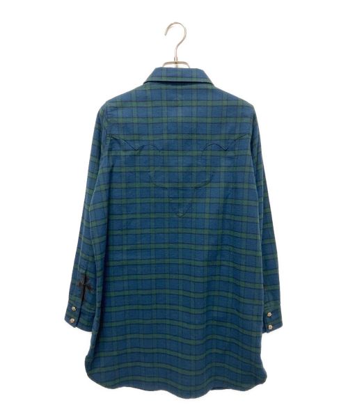 CHROME HEARTS（クロムハーツ）CHROME HEARTS (クロムハーツ) シルバーボタンネルシャツ グリーン サイズ:Sの古着・服飾アイテム