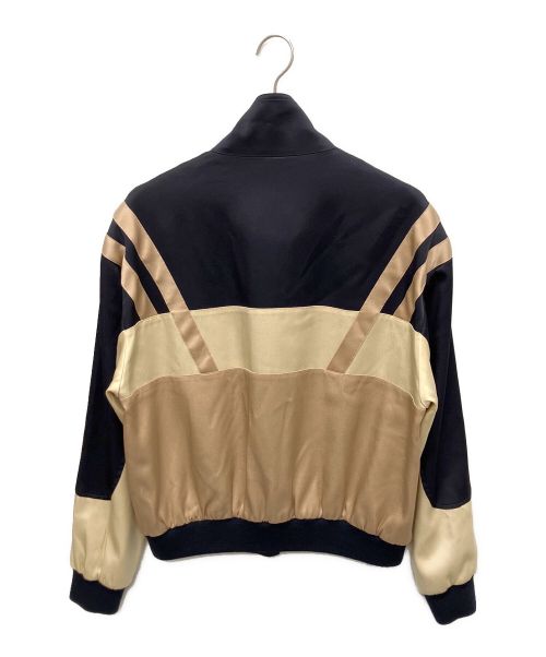 Saint Laurent Paris（サンローランパリ）Saint Laurent Paris (サンローランパリ) シルクテディジャケットブルゾン ネイビー×ゴールド サイズ:50の古着・服飾アイテム