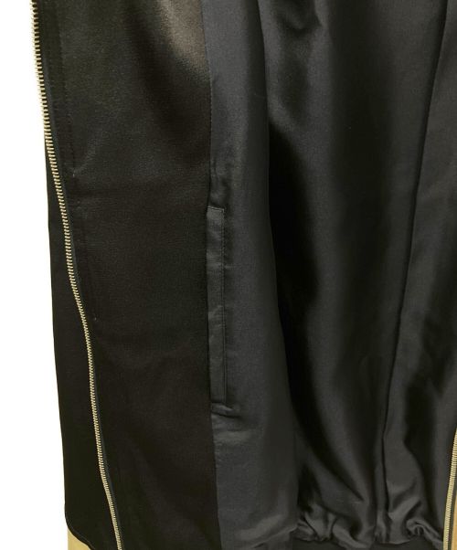 Saint Laurent Paris（サンローランパリ）Saint Laurent Paris (サンローランパリ) シルクテディジャケットブルゾン ネイビー×ゴールド サイズ:50の古着・服飾アイテム
