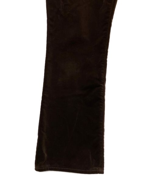 CELINE（セリーヌ）CELINE (セリーヌ) トリオンフ フレア ベルベッドパンツ ブラウン サイズ:29の古着・服飾アイテム