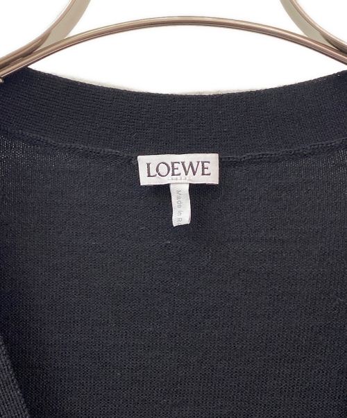LOEWE（ロエベ）LOEWE (ロエベ) アナグラム刺繍 ニットカーディガン ブラック サイズ:Lの古着・服飾アイテム