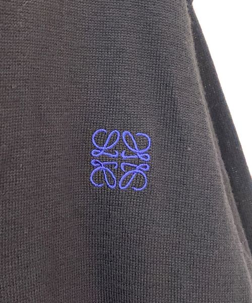 LOEWE（ロエベ）LOEWE (ロエベ) アナグラム刺繍 ニットカーディガン ブラック サイズ:Lの古着・服飾アイテム