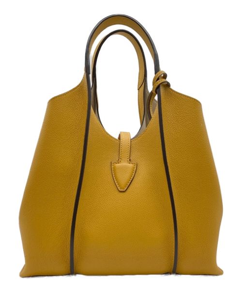 TOD'S（トッズ）TOD'S (トッズ) Tタイムレス レザー ショッピングバッグミニ イエロー サイズ:ミニの古着・服飾アイテム