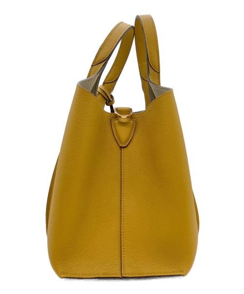 TOD'S（トッズ）TOD'S (トッズ) Tタイムレス レザー ショッピングバッグミニ イエロー サイズ:ミニの古着・服飾アイテム