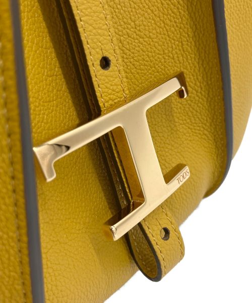 TOD'S（トッズ）TOD'S (トッズ) Tタイムレス レザー ショッピングバッグミニ イエロー サイズ:ミニの古着・服飾アイテム