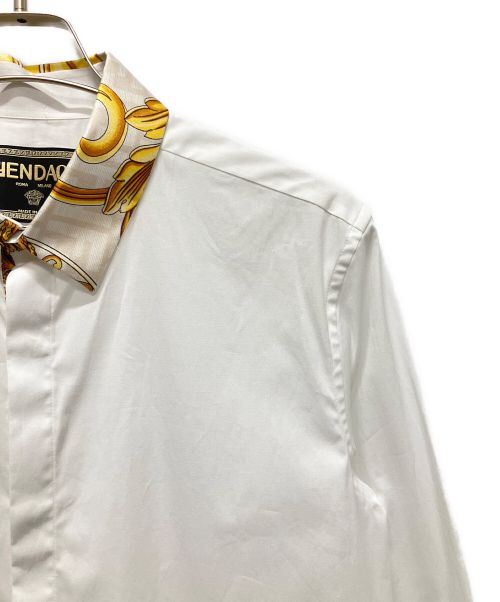 FENDI（フェンディ）FENDI (フェンディ) VERSACE (ヴェルサーチ) バロック ズッカ 長袖シャツ ホワイト サイズ:41の古着・服飾アイテム