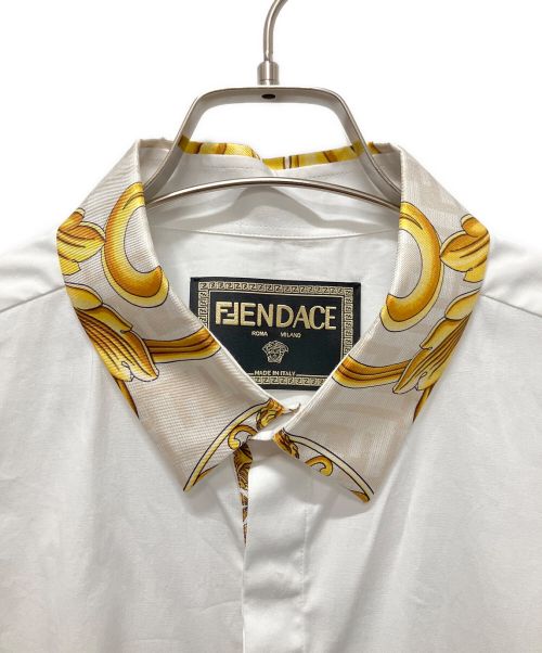 FENDI（フェンディ）FENDI (フェンディ) VERSACE (ヴェルサーチ) バロック ズッカ 長袖シャツ ホワイト サイズ:41の古着・服飾アイテム