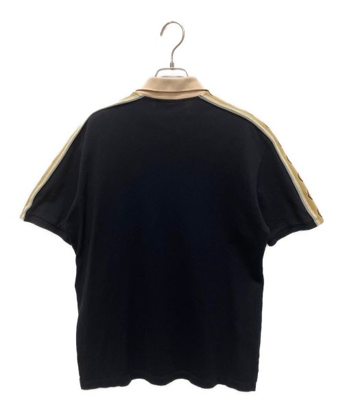 GUCCI（グッチ）GUCCI (グッチ) インターロッキングG ストライプ ポロシャツ ブラック サイズ:Mの古着・服飾アイテム