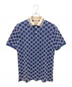 GUCCIグッチ）の古着「GG ストレッチコットン ポロシャツ」｜ネイビー