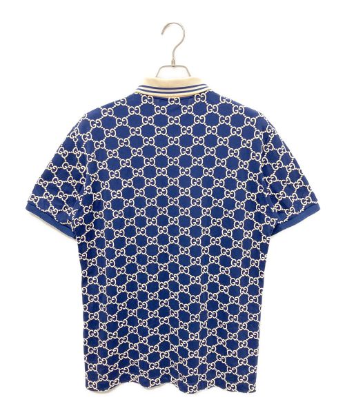 GUCCI（グッチ）GUCCI (グッチ) GG ストレッチコットン ポロシャツ ネイビー サイズ:Mの古着・服飾アイテム