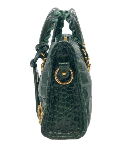 BALENCIAGA（バレンシアガ）BALENCIAGA (バレンシアガ) クラシックナノシティ クロコ型押ショルダーバッグ グリーン サイズ:ナノの古着・服飾アイテム