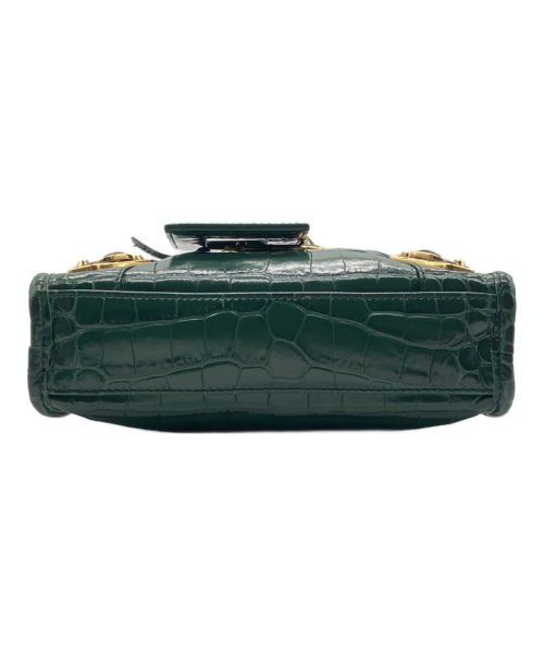 BALENCIAGA（バレンシアガ）BALENCIAGA (バレンシアガ) クラシックナノシティ クロコ型押ショルダーバッグ グリーン サイズ:ナノの古着・服飾アイテム