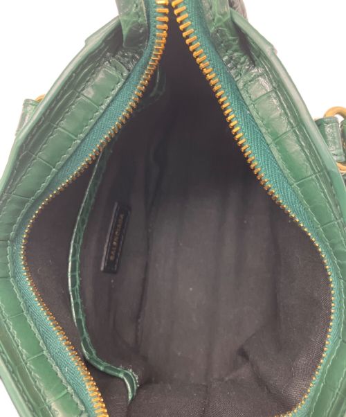 BALENCIAGA（バレンシアガ）BALENCIAGA (バレンシアガ) クラシックナノシティ クロコ型押ショルダーバッグ グリーン サイズ:ナノの古着・服飾アイテム