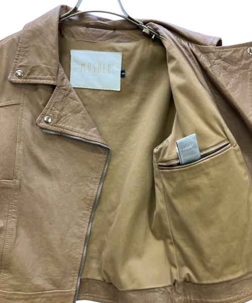 MUSHER（マーシャー）MUSHER (マーシャー) ライダースジャケット ベージュ サイズ:4の古着・服飾アイテム