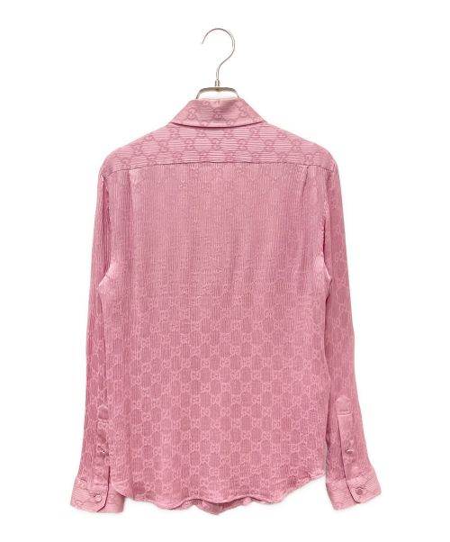 GUCCI（グッチ）GUCCI (グッチ) GGシルクシャツ ピンク サイズ:SIZE 38の古着・服飾アイテム