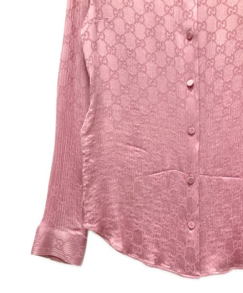 GUCCI（グッチ）GUCCI (グッチ) GGシルクシャツ ピンク サイズ:SIZE 38の古着・服飾アイテム