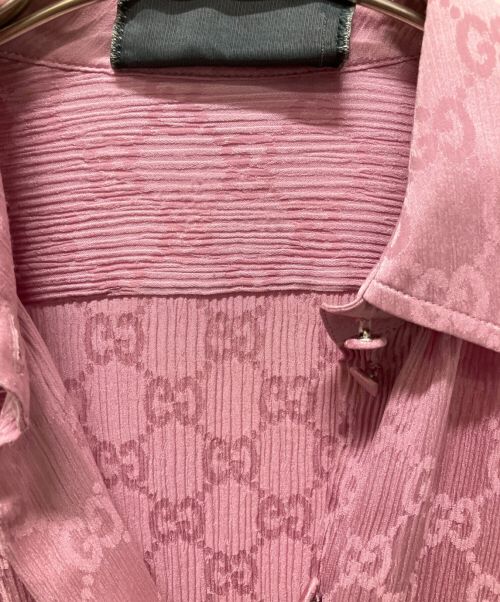 GUCCI（グッチ）GUCCI (グッチ) GGシルクシャツ ピンク サイズ:SIZE 38の古着・服飾アイテム
