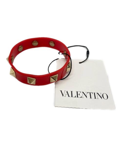 VALENTINO（ヴァレンティノ）VALENTINO (ヴァレンティノ) ロックスタッズラバーバングル レッドの古着・服飾アイテム
